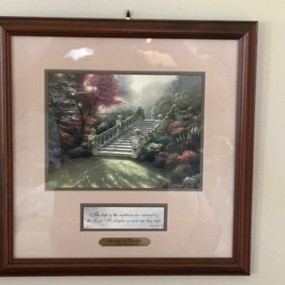 Thomas Kinkade "STAIRWAY TO PARADISE" Framed Print w/Certificate of Authenticity - Picture 1 of 12